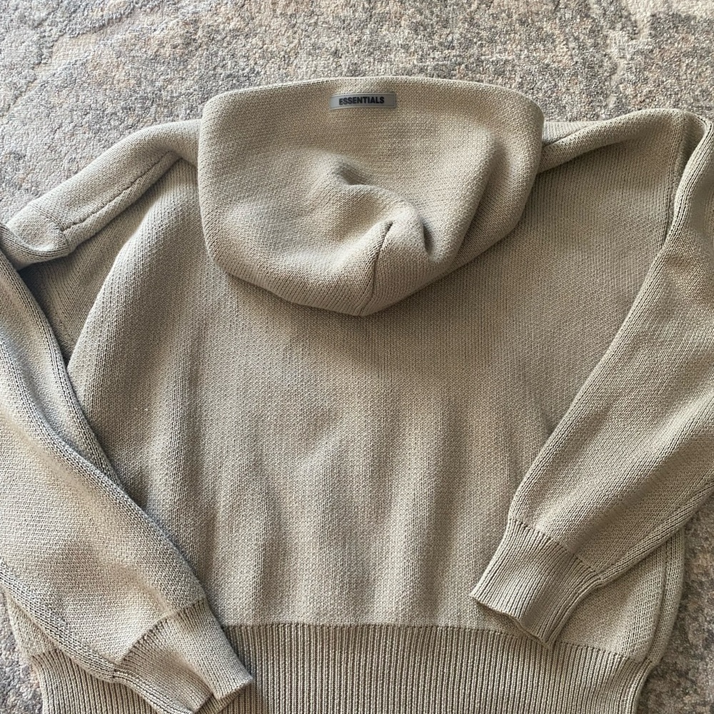 Essentials Taupe Knit Pullover - image 5